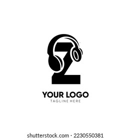 Letter Z Headphone Logo Design Vector Icon Graphic Illustration