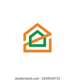 letter z home colorful house linear logo vector 