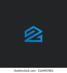 Letter Z Home Minimal Simple Logo Modern for Costruction Real estate House renovation Industry