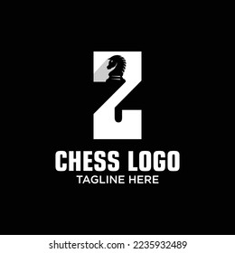 Letter Z Horse Chess Logo Design Template Inspiration, Vector Illustration.