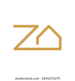 Letter Z house line minimal logo