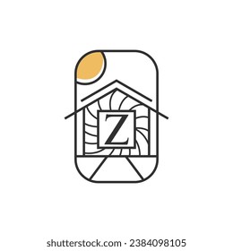 Letter Z house minimal logo design