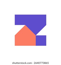 Letter z house simple modern logo design