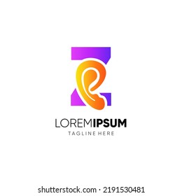 Letter Z Human Ear Logo Design Vector Icon Graphic Emblem Illustration