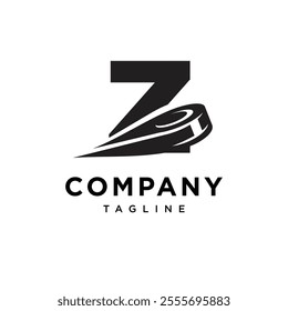 Letter Z Ice Hockey Logo Icon Vector