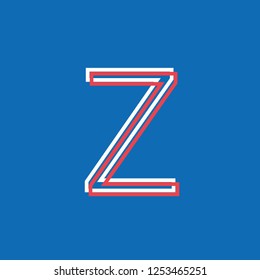 letter Z icon constructed with lines, notice effect neon vector