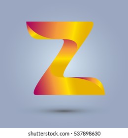 Letter Z icon design and elegant typographic concept. gradient red and yellow