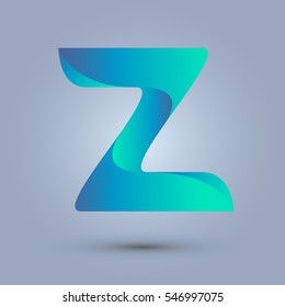 Letter Z icon design and elegant typographic concept. gradient blue and green