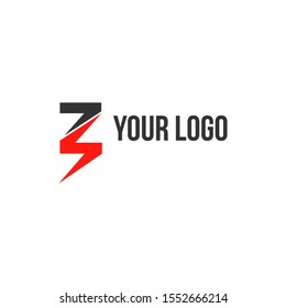 Letter Z icon with electric thunder logo concept