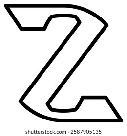 Letter Z icon line vector illustration