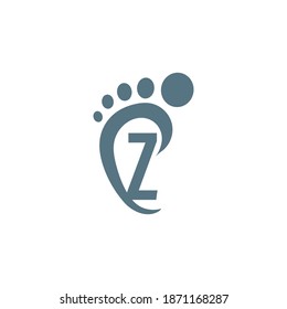 Letter Z icon logo combined with footprint icon design template
