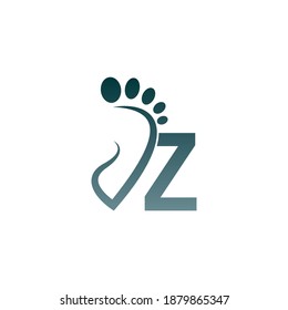 Letter Z icon logo combined with footprint icon design template