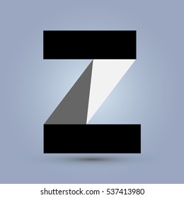Letter Z icon and logo template. Flat design and elegant typographic concept. black and white