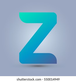 Letter Z icon and logo template.  New design and elegant typographic concept. blue