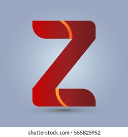Letter Z icon and logo template.  New design and elegant typographic concept. Two line yellow. red