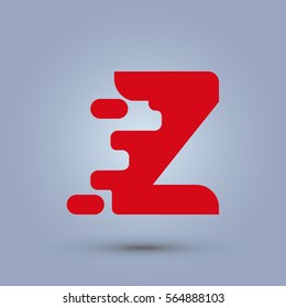 Letter Z icon and logo template.  New Flat design and elegant typographic concept. spread the font. red