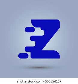 Letter Z icon and logo template.  New Flat design and elegant typographic concept. spread the font. Blue