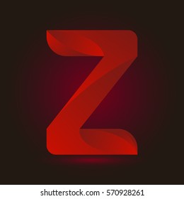 Letter Z icon and logo template.  New design and elegant typographic concept. twisted, red color