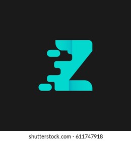 Letter Z icon and logo template. elegant typographic concept. blue