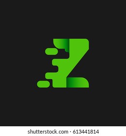 Letter Z icon and logo template. elegant typographic. green