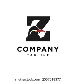 Letter Z Inca Tern Bird Logo Icon Vector