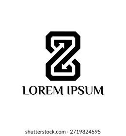 Letra Z con el logotipo del infinito y de la flecha