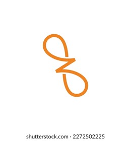 letter z infinity loop line logo vector 