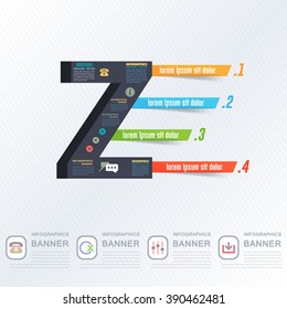 Letter Z Infographics Design and Web Elements