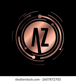 Letter A Z Initial Cooper Color Cyber Multimedia Logo