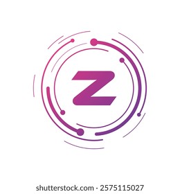 Letter Z Initial Cyber Multimedia Logo