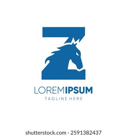 Letter Z Initial Horse Logo Design Vector Icon Graphic Emblem Symbol Image Illustration 