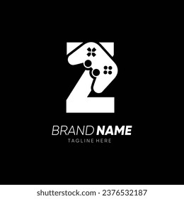 Letter Z Initial Joy Stick Controller Game Logo Design Vector Icon Graphic Emblem Illustration