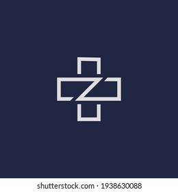 Das Anfangslogo des Buchstaben Z in Kombination mit dem Plus-Symbol ist für die Anforderungen von Logos im Gesundheitswesen geeignet