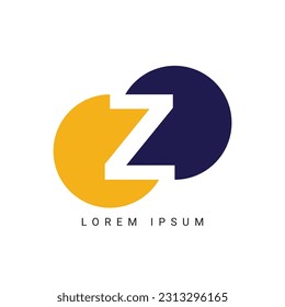 Diseño inicial de logotipo de letra Z, plantilla de vector