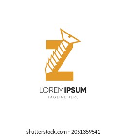 Letter Z Initial Screw Logo Design Vector Icon Graphic Emblem Illustration Background Template