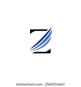 letter z initial with wings logo icon vector template