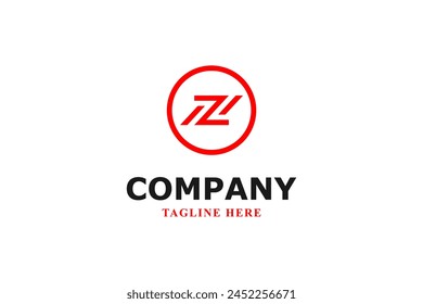 letra z dentro del círculo rojo minimalista logo