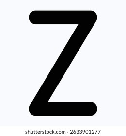 Letter Z Isolated Vector Icon, Solid Style Vector Icon. 