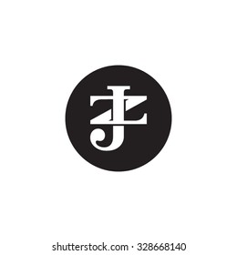 letter Z and J monogram circle logo