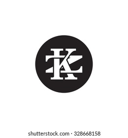 letter Z and K monogram circle logo