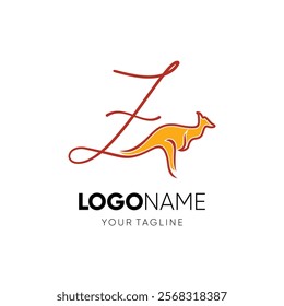 Letter Z Kangaroo Logo Design Vector Icon Graphic Emblem Illustration