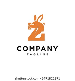 Letter Z Kangaroo Logo Icon Vector