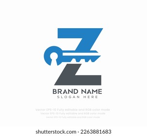 Letter Z key logo vector templates 