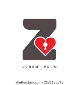 Letter Z with keyhole Love icon unique logo design
