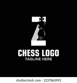 Letter Z King of Chess Logo Design Template Inspiration, Vector Illustration.