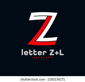 Diseño del logotipo de letras Z y L. Serie especial única. Ilustración vectorial de plantilla de diseño mínimo creativo	
