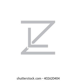 letter Z and L monogram square shape logo gray