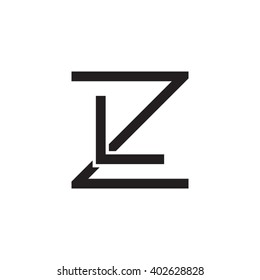letter Z and L monogram square shape logo black