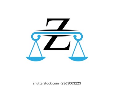Letter Z Law Firm Logo Design Vector Template. Lawyer Service, Law Office, Scale, Logo Template. business, and company identity