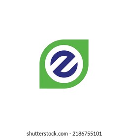 Blatt Letter Z, kreisgeometrisches Symbol, einfaches Logo, Vektorgrafik